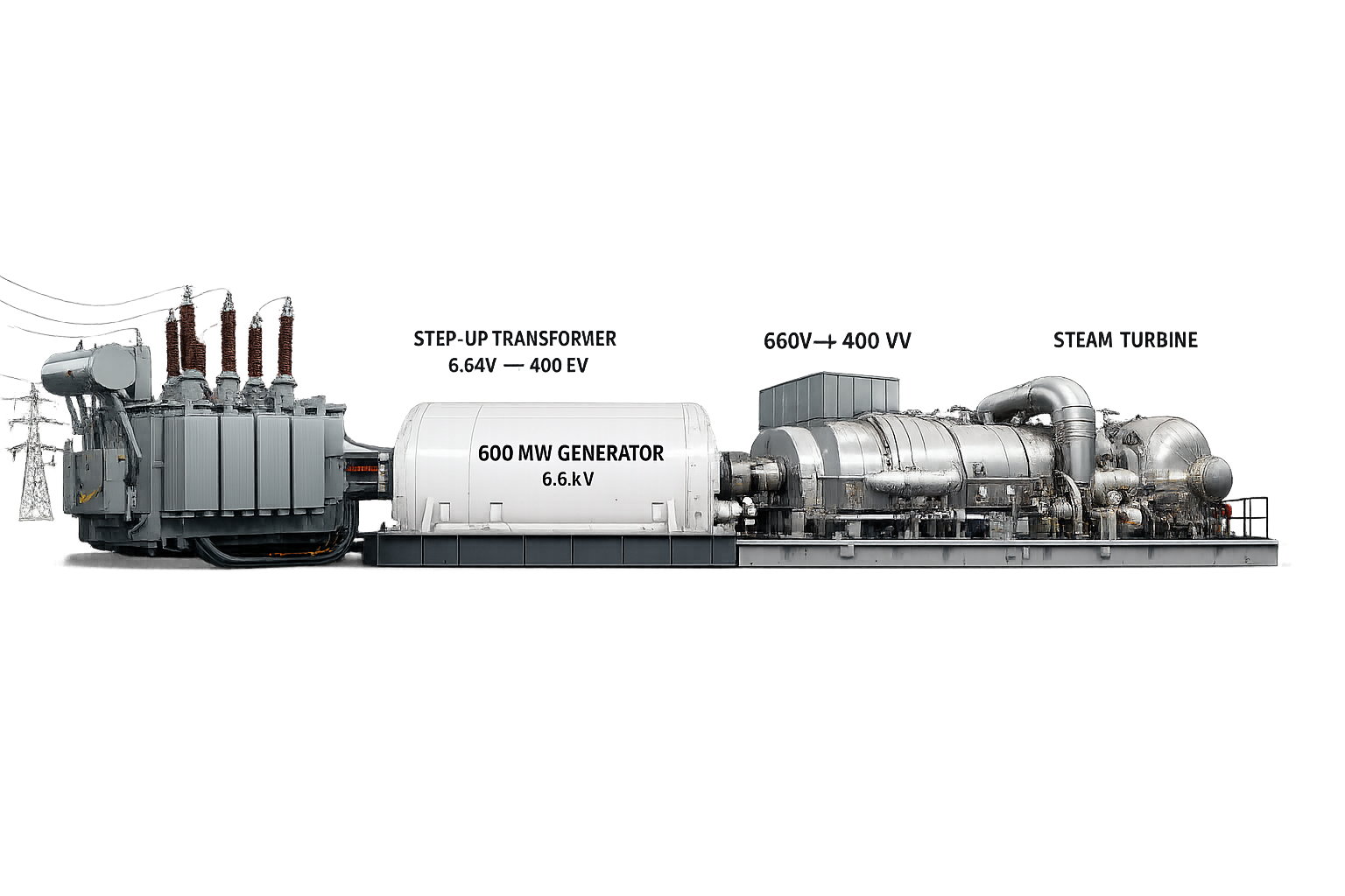 600 MW Grid Connected Steam Driven Generator Set